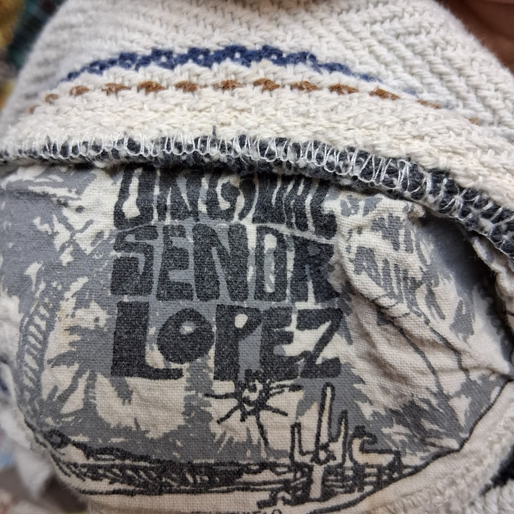 Original Senor Lopez Baja Hoodie Size Medium Striped Mexican Jerga Style - Picture 4 of 10